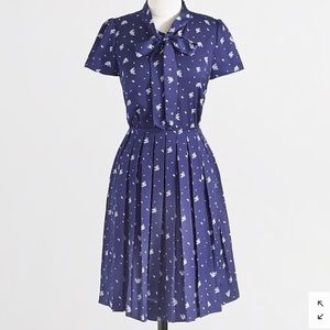 🎉HP🎉 J.Crew Factory Pleated Tie-Neck Dress